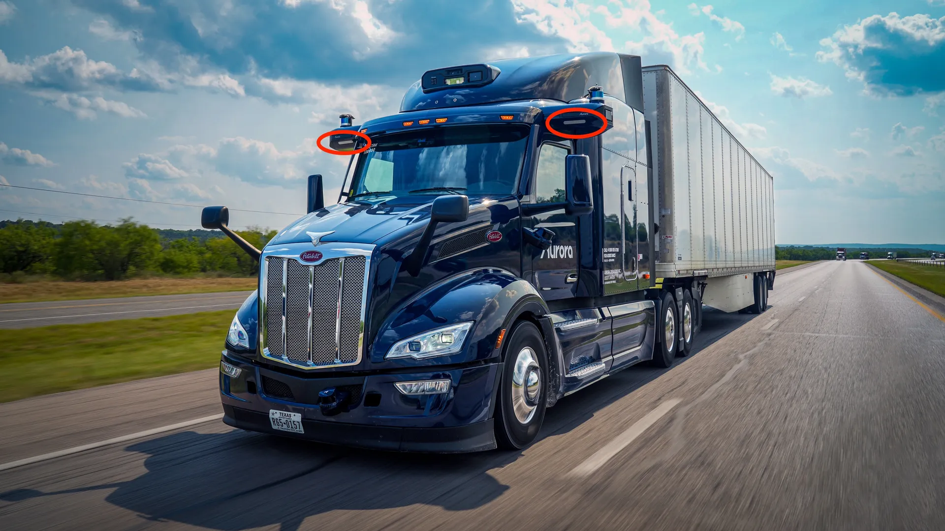 Aurora Innovation second-generation driverless semi truck on a highway