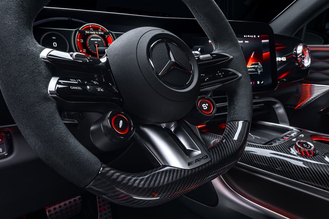 Mercedes-AMG GT SUV AMG steering wheel with rotary controls and digital driver display