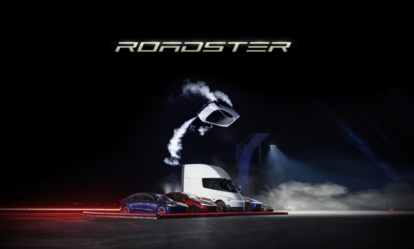 Tesla Roadster Unveiled: 0–60 in 0.81 Seconds, Drives Upside Down and Flips Over a Row of Teslas