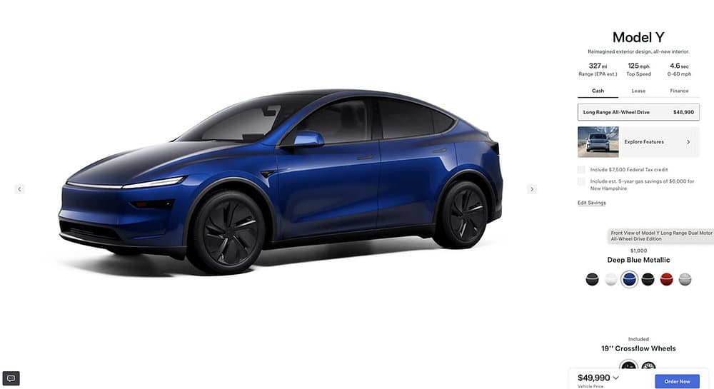 Tesla Introduces New Model Y Long Range AWD in the U.S. — Launch Series Discontinued