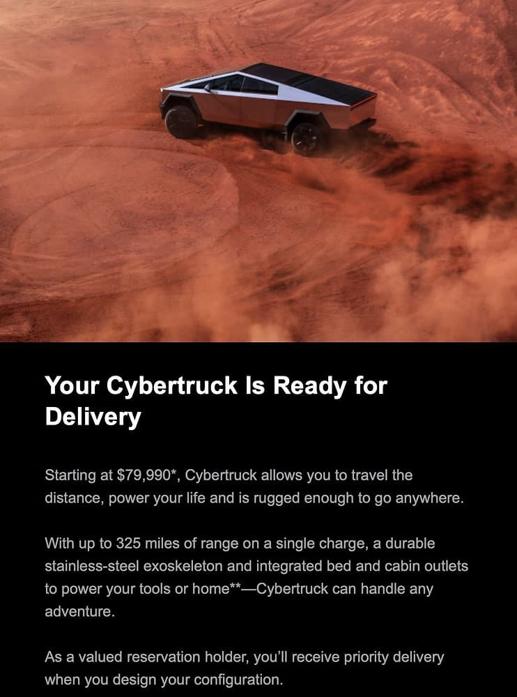 Tesla Opens Up Configuration for Non-Foundation Series Cybertrucks